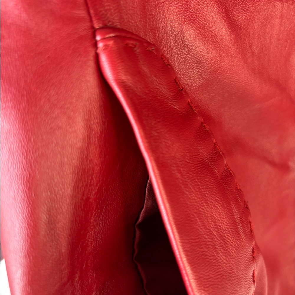 Preston & York Vintage Red Lambskin Button Jacket - Picture 5 of 10